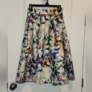 H&M Multicolor Floral A-Line Skirt